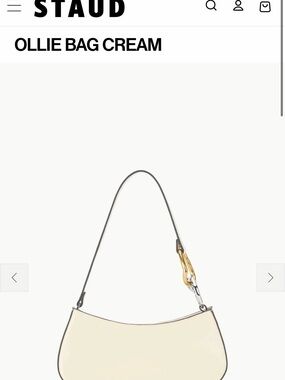 STAUD Ollie Shoulder Bag in Cream with Gold and Silver Accent